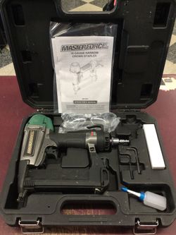 18GA Narrow Crown Air Stapler Pneumatic Staple Gun MASTERFORCE 