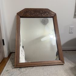 Large Carved Wooden Mirror