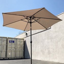 (NEW) $40 Outdoor 10ft Patio Umbrella with Tilt and Crank, Garden Market (Base not included) 