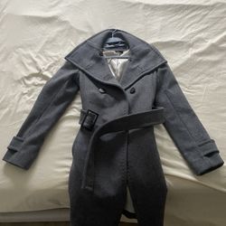 Aritzia Babaton Wool Cashmere Coat XS – Gray Belted Luxury Women’s Coat