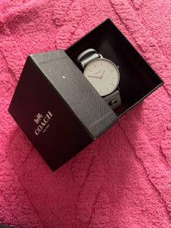 COACH Baby blue leather analog watch