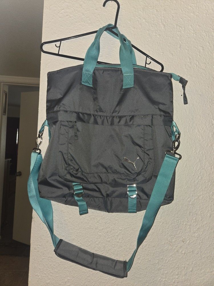 Turquoise And Gray Puma Bag