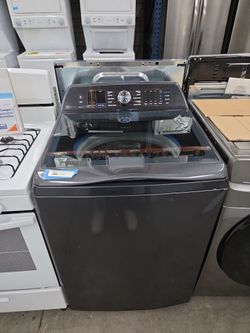 GE Profile™ 5.3 Cu. Ft. Diamond Gray Agitator Top Load Washer with Smarter Wash Technology