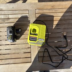 Ryobi Mower, 18v 6ah Battery, And 18v Fast Charger 