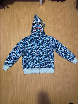 BAPE Blue Camo Shark Full Zip Hoodie