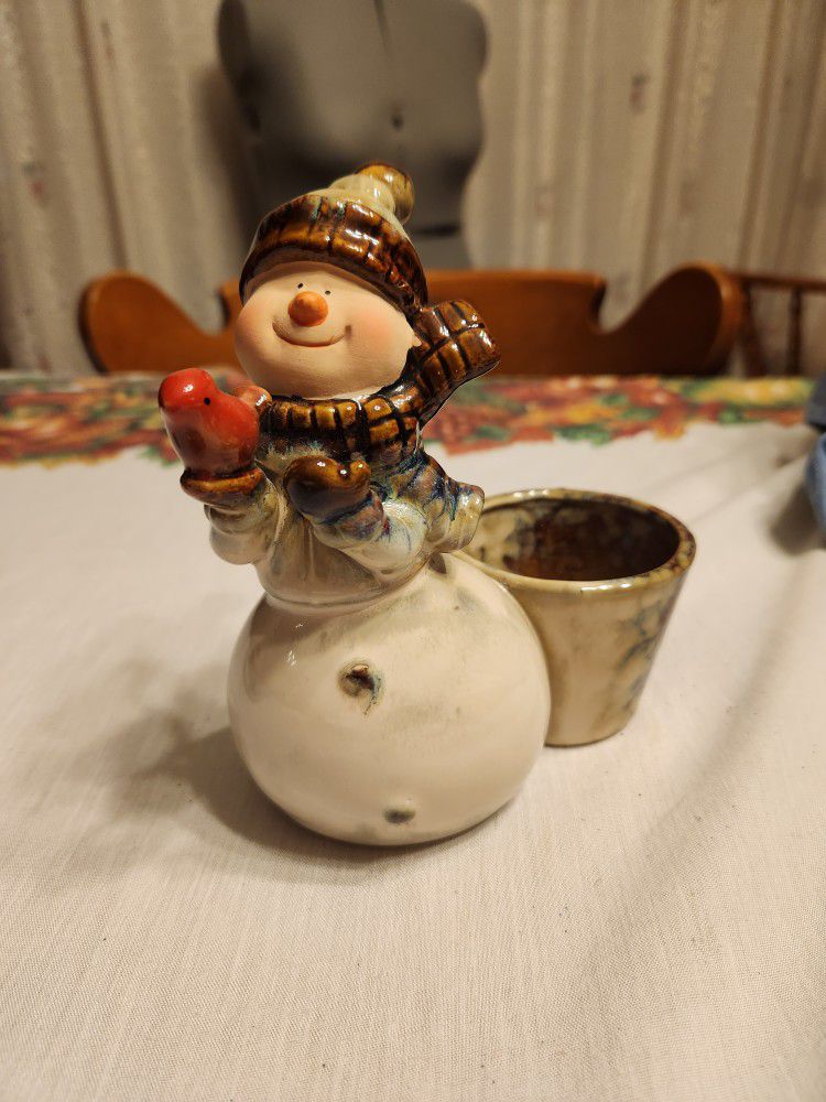 Woodland Collection Snowman Tealight Holder 
