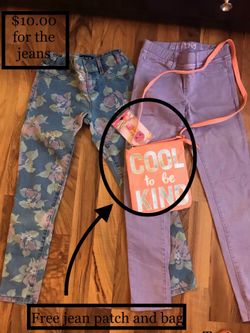 Jeans (free item). Girls sizes 8 and 10. Kids clothes.