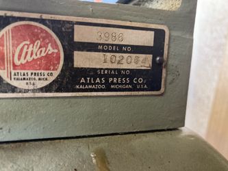 Atlas lathe model 3986  (12”x36”)