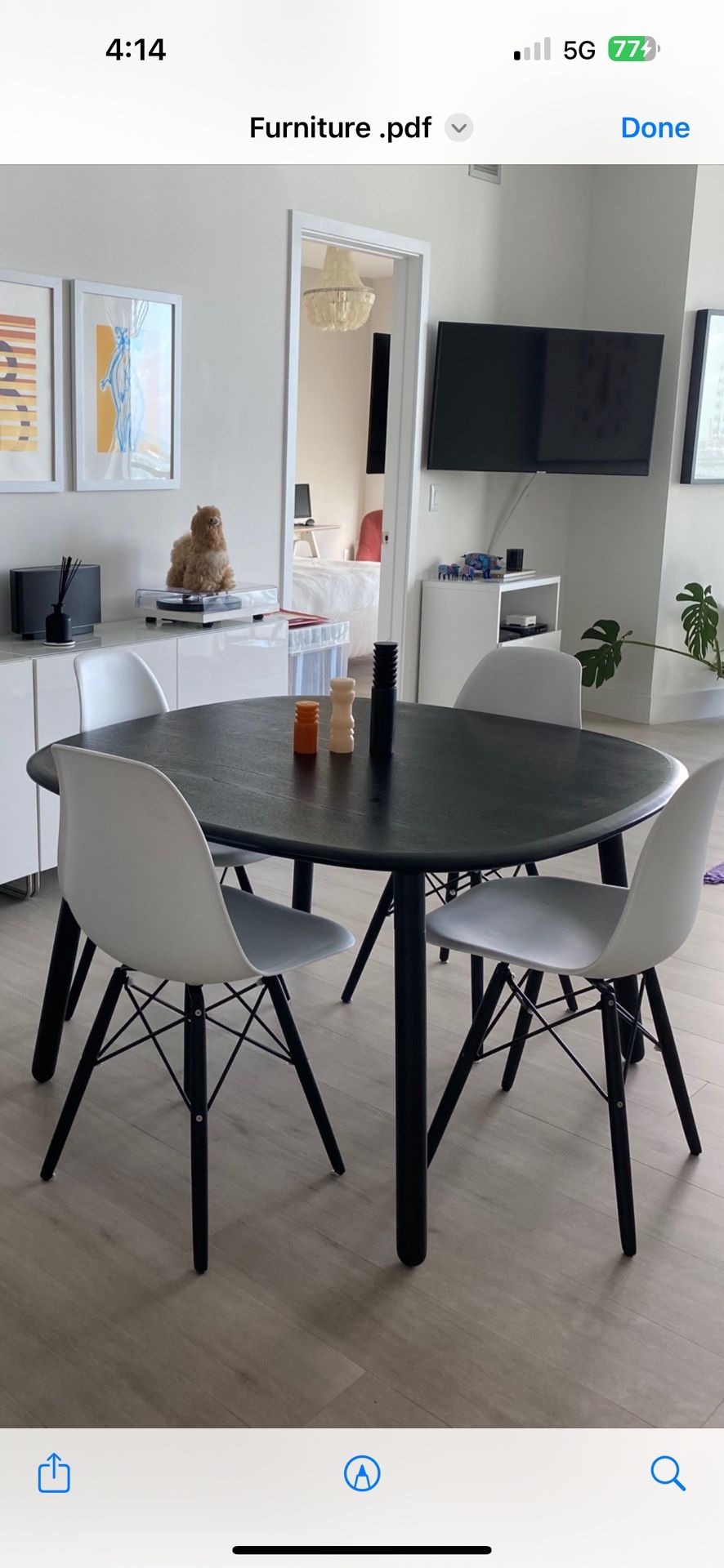 Article 47” Black Wood Dining Table