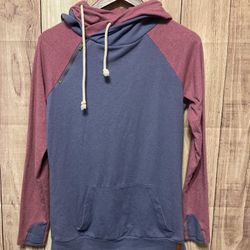 Ampersand & Avenue Small DoubleHood Sweatshirt - Note To Self blue red