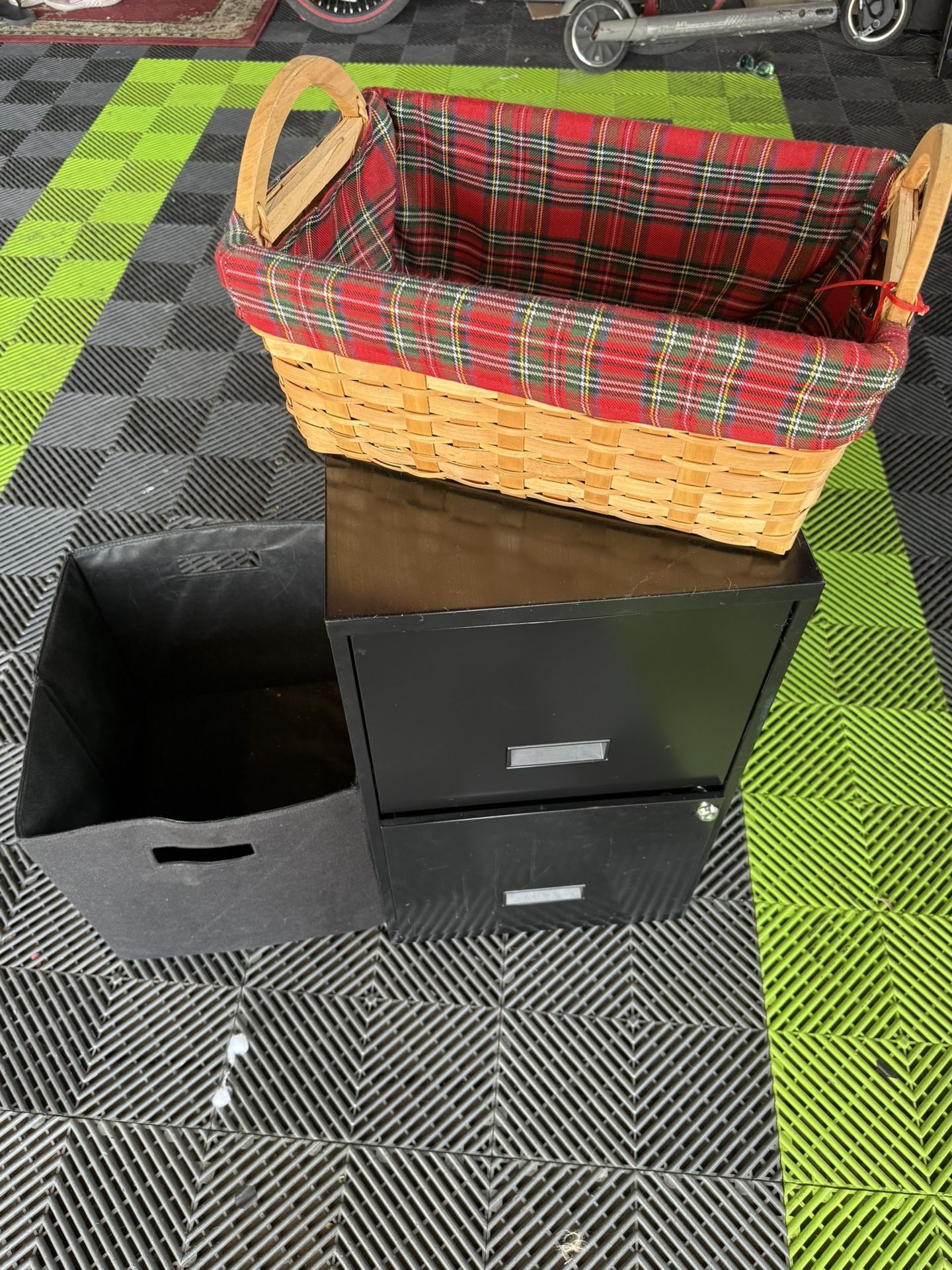 Black Metal File Cabinet 2 / Two Baskets