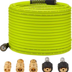 Pressure Washer Hose 50 FT x 1/4" - Replacement Power Wash Hose with Quick Connect Kits - High Pressure Hose with M22 14mm Fittings - 3600PSI