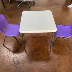 Lifetime Kids Table 24”x24” w/ 2 Chairs – Sturdy Plastic/Metal