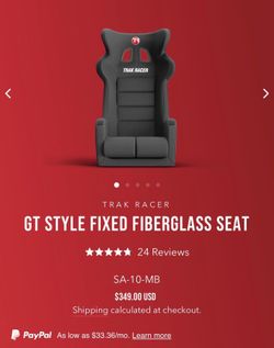 Trak racer GT style fixed fiberglass seat sim set up