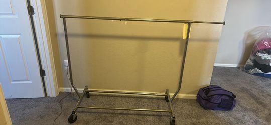 basic chrome rolling garment rack.