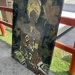 African Woman Picture Glossy Frame 35” X 47”