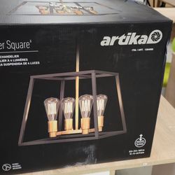 Artika Carter Square 4 Light Chandelier, $49