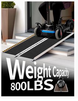 FACHNUO 3 Feet Portable Wheelchair Ramp, Non-Skid Aluminum Handicap Ramps with Handle, Folding Threshold Wheel Chair Ramp for Home Steps, Stairs, Entr