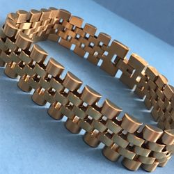 Men’s Gold On Stainless Steel Bracelet 16mm *Pickup Boca Raton 