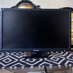 Dual 27" Monitors (Both ViewSonic) w Lock Tek Dual Arm Included 