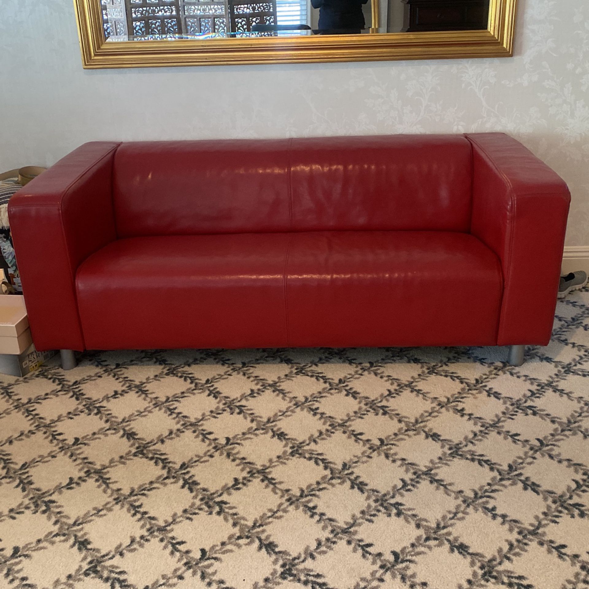 Sofa  - Modern Red Leather 