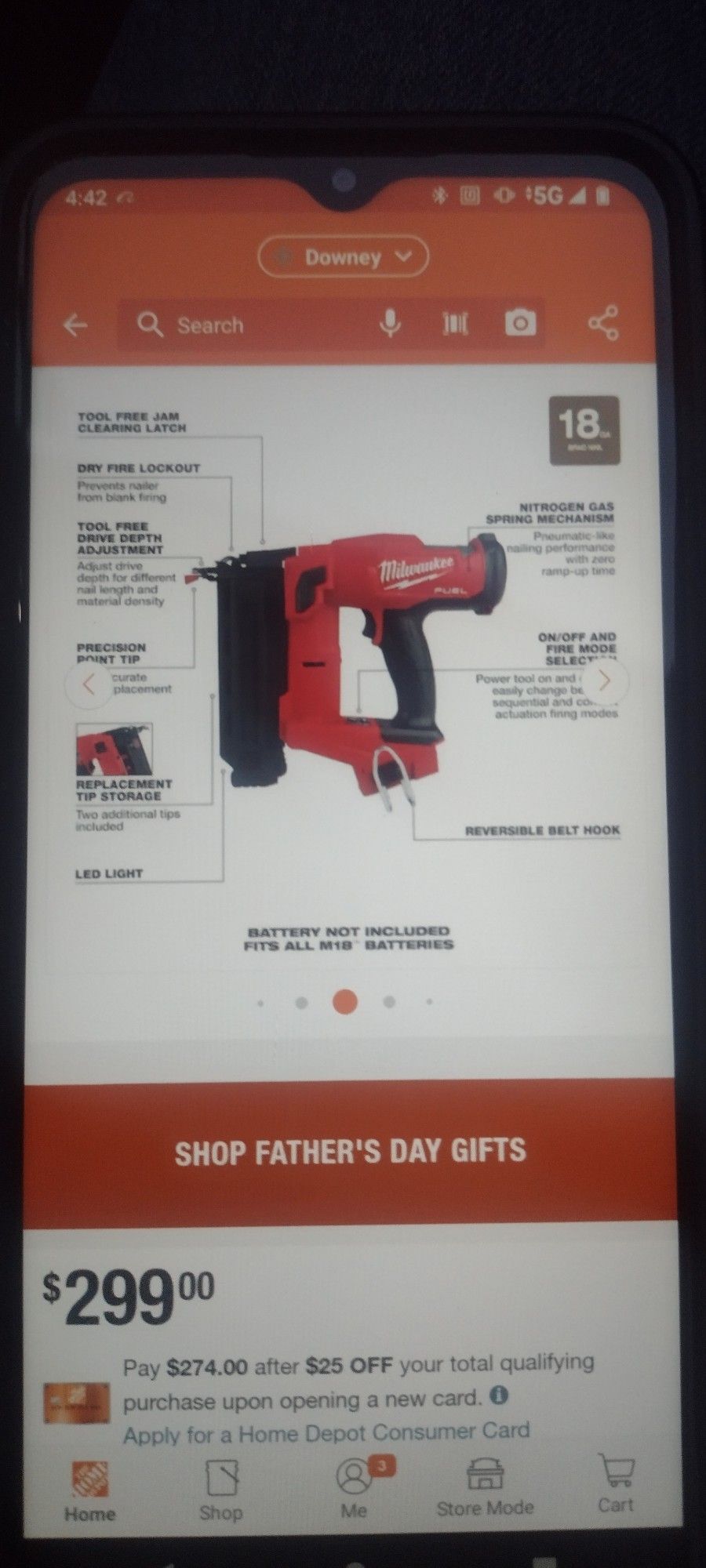 Milwaukee m18 fuel brushless cordless gen-II 18-gauge Brad nailer 18v tool only new firm price