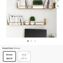 Aspire bronze metal shelves (set of 2)