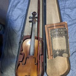 Old Violin In Wood Case