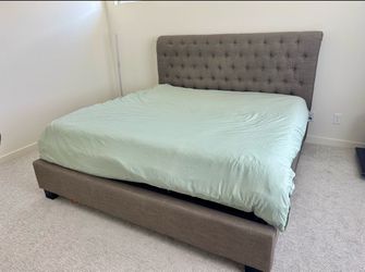 Costco Upholstered Bed Frame with Tufted Headboard