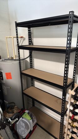 5 tier shelf black assembled