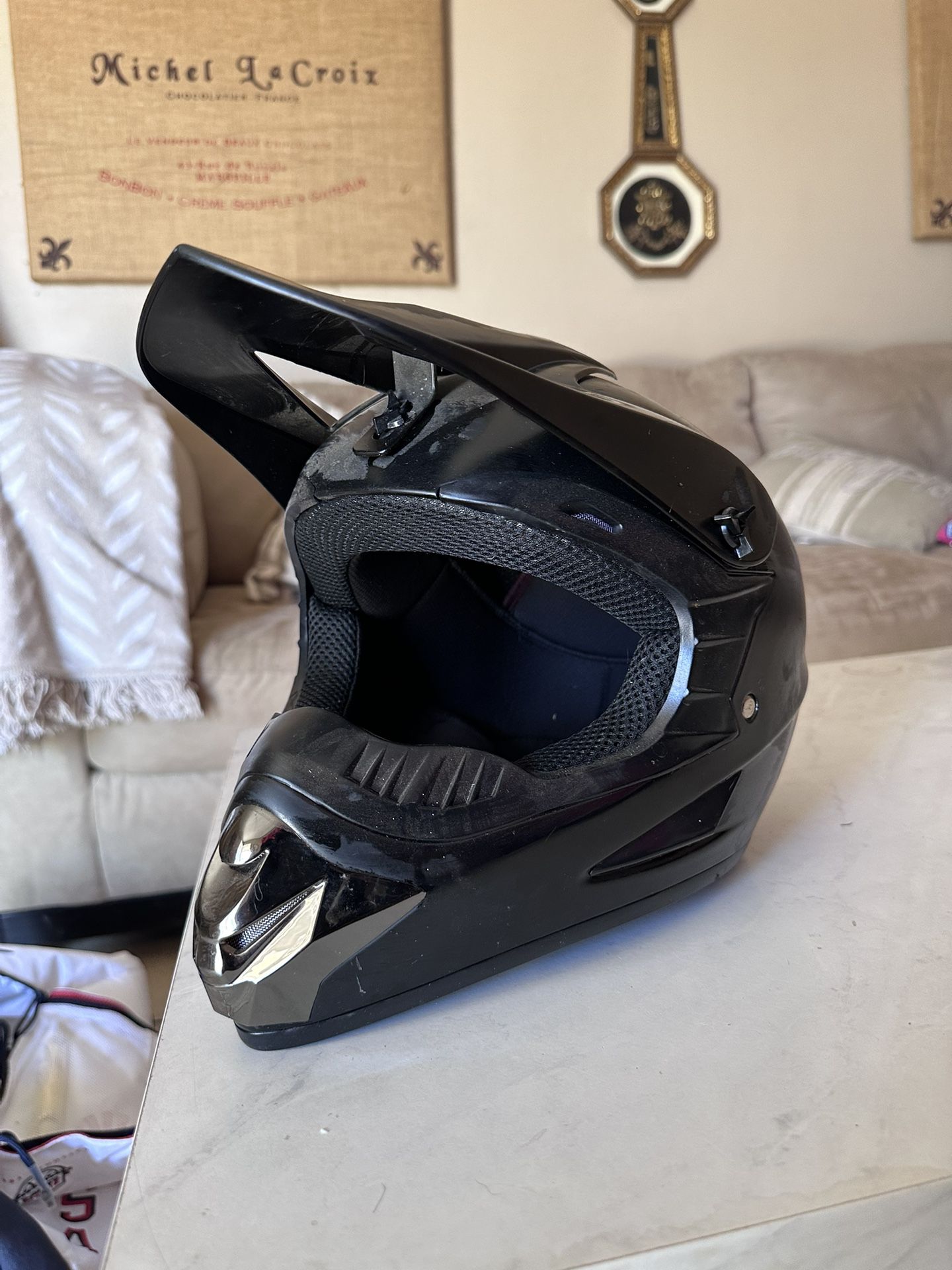 Black Medium Motocross Helmet Motorcycle 