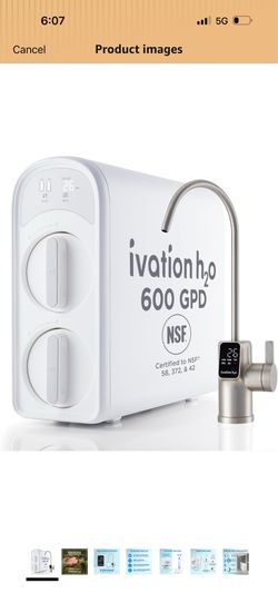 Ivation H2O 1000 GPD Tankless RO Water Purifier, 8-Stage Filtration System