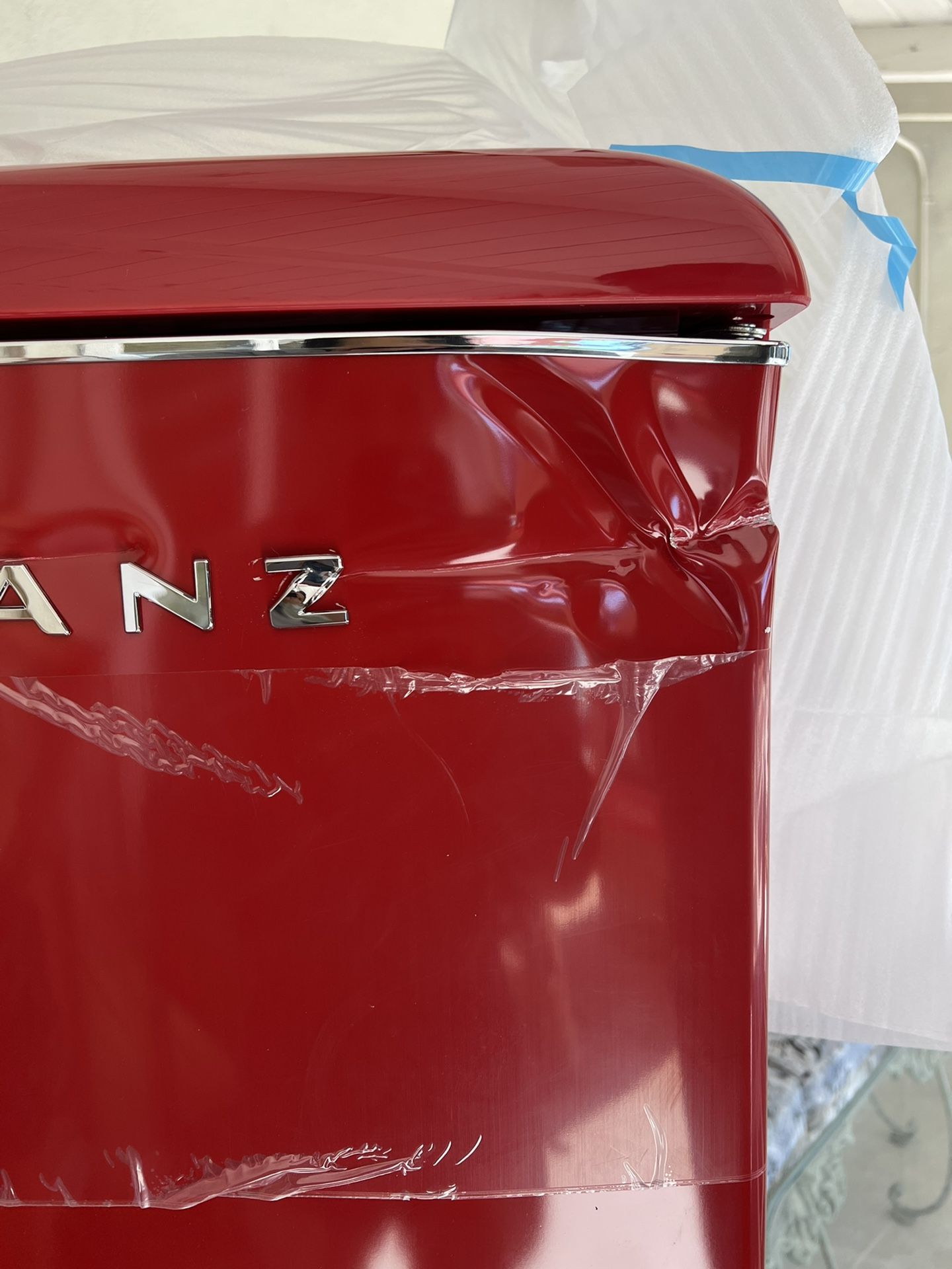 Galanz 7.6 cu. ft. Retro Mini Fridge with Dual Door True Freezer in Red