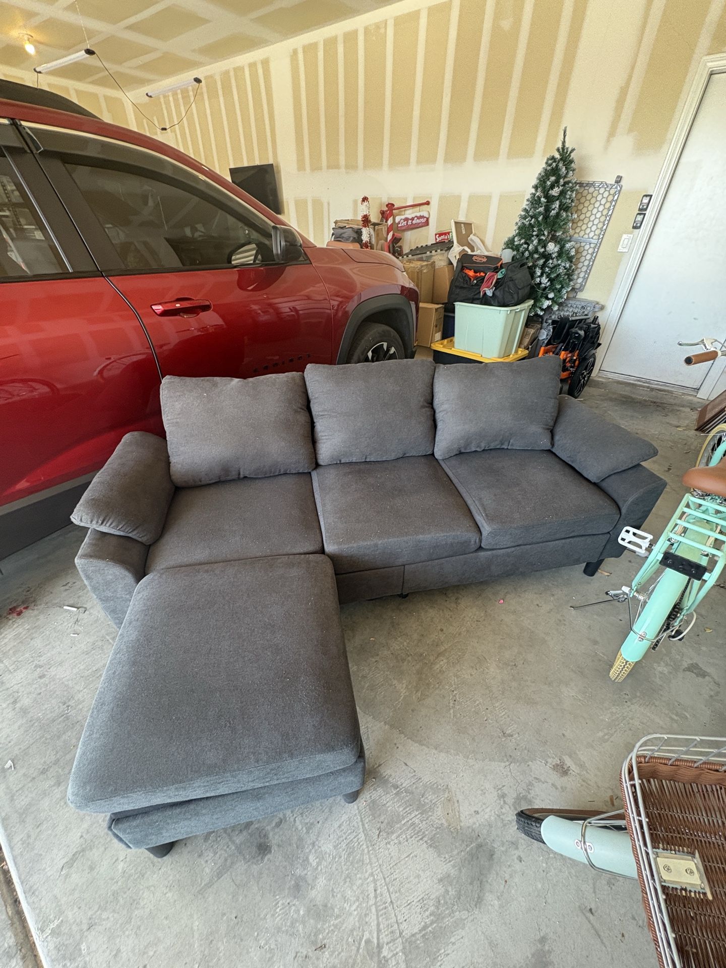 Gray Sectional Sofa with Storage Chaise