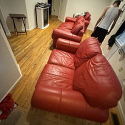 Red Leather Couches