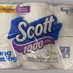 Scott toilet paper 12 rolls 1000 sheets per roll