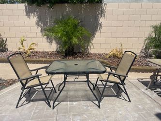Glass patio set
