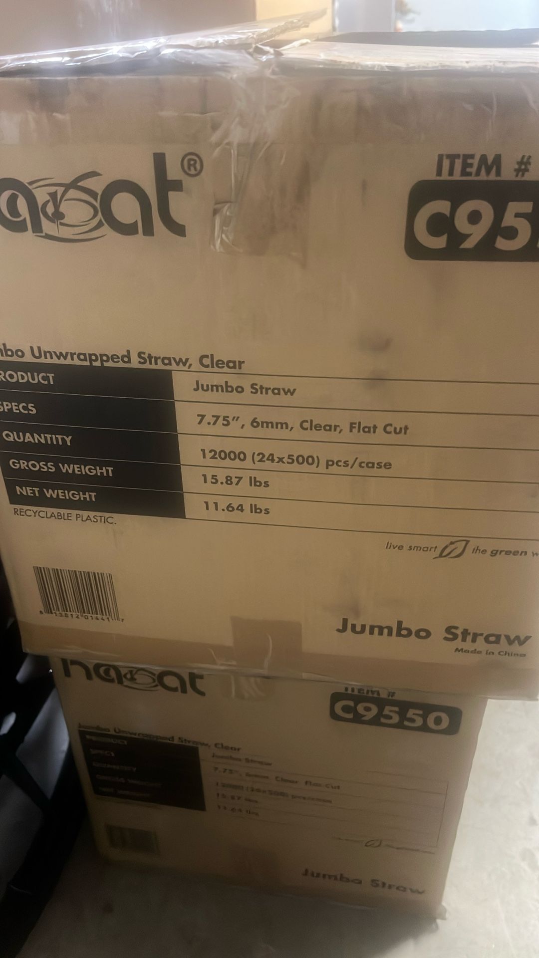 7.75” Unwrapped Jumbo Straws