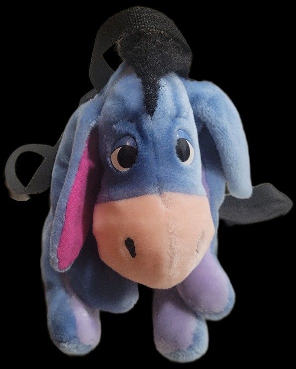 Vntg Eeyore Plush Backpack Disney 
