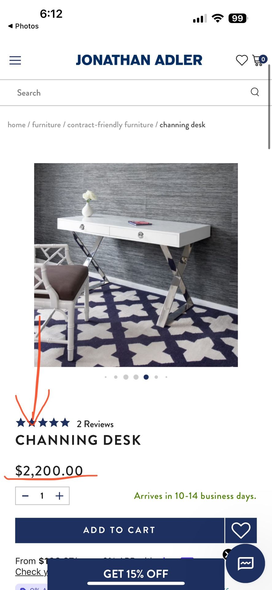 Jhonathan Adler CHANNING DESK
