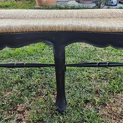 Wood and Rattan sitting bench