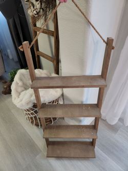 Wooden wall shelf unit