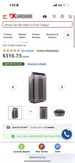 Winix 116100 5300-2 Air Cleaner with PlasmaWave Technology Gray