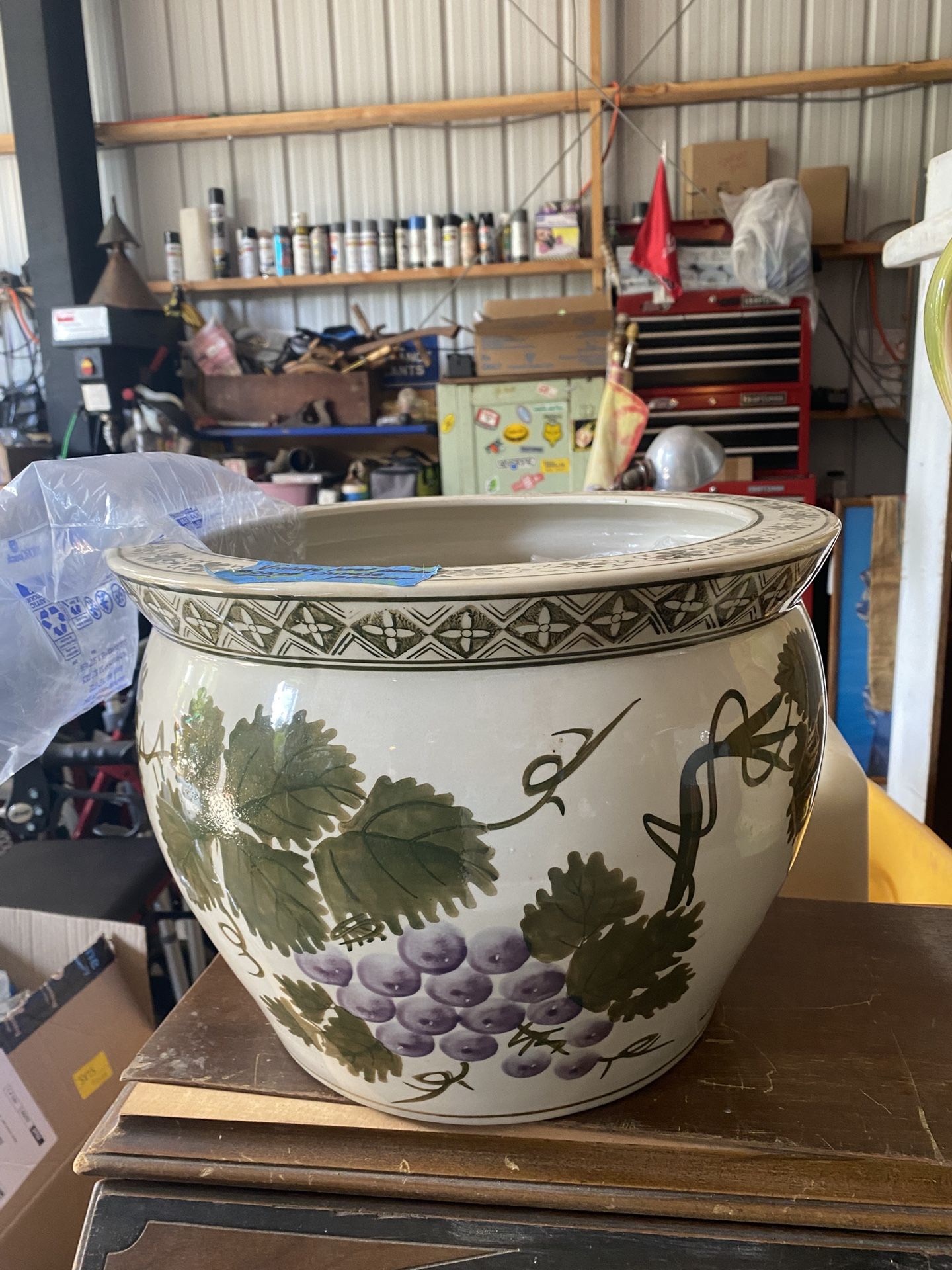 Vintage Hand Painted Chinese Flower Pot