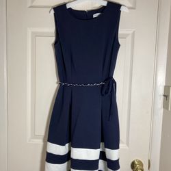 Calvin Klein Dress with Silver Metal Ring Belt