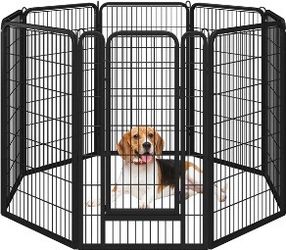 Dog Playpen Outdoor, 47 inch 8 Panels Dog Pen Indoor Heavy Duty Puppy Exercise Pen Metal Pet Fence for RV Camping/Yard/Garden