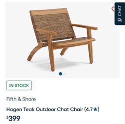 Teakwood and wicker chair and ottoman brand new  beautiful