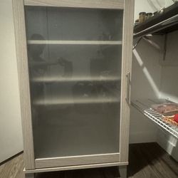 🏠 Modern Storage Cabinet — Frosted Glass Door, Adjustable Shelves