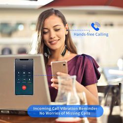 Foldable Bluetooth Headphones Wireless Neckband Headset with Retractable Earbuds, Sports Sweatproof Noise Cancelling Stereo Earphones with Mic (Black