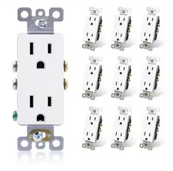 Elegrp Decorative 15 Amp 125-Volt Residential Grade Self Grounding Outlet 20 pack NEW